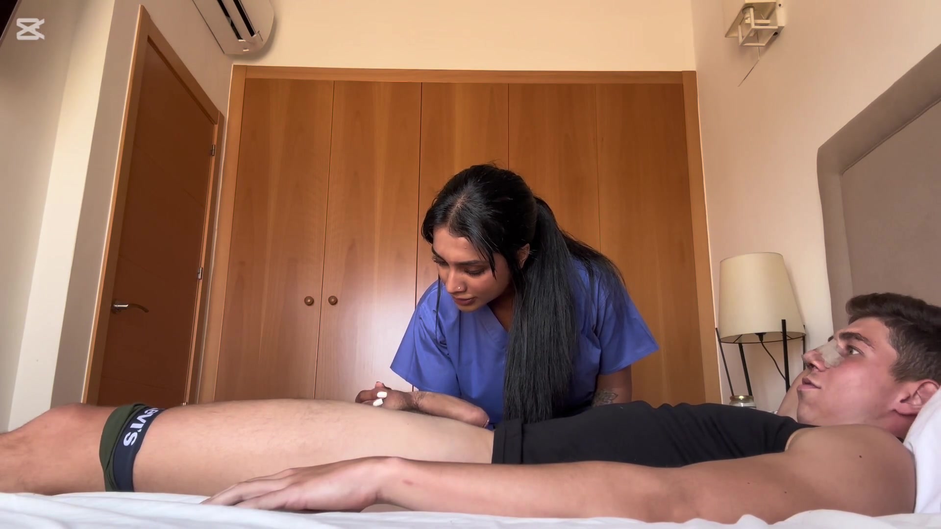 Big Ass nurse fucks her patient when the doctor leaves Creampie YASMINA KHAN
