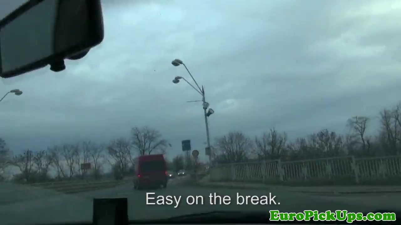 Pulled female taxi driver sucking cock