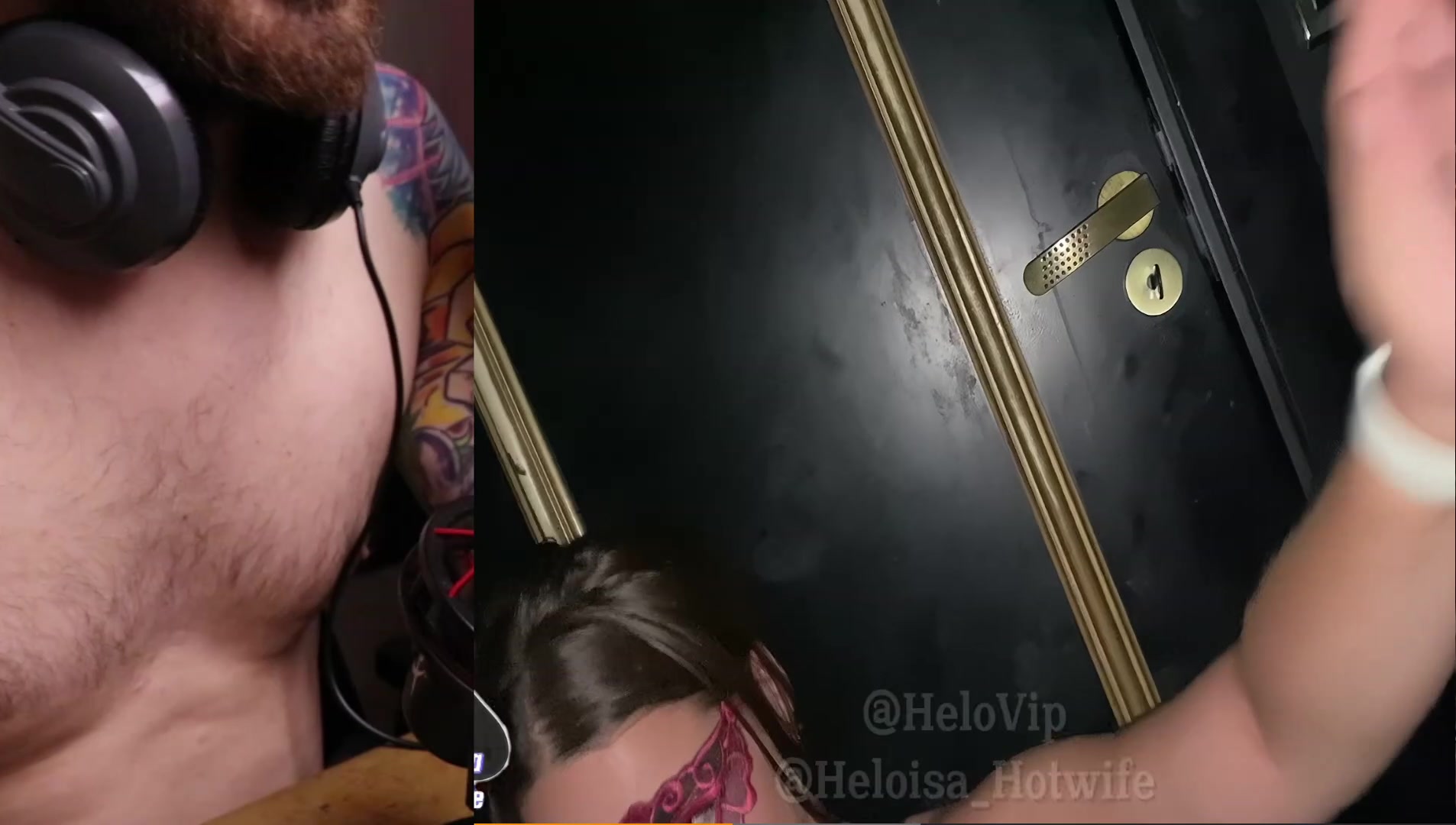 His girlfriend enjoys a glory hole while I watch her