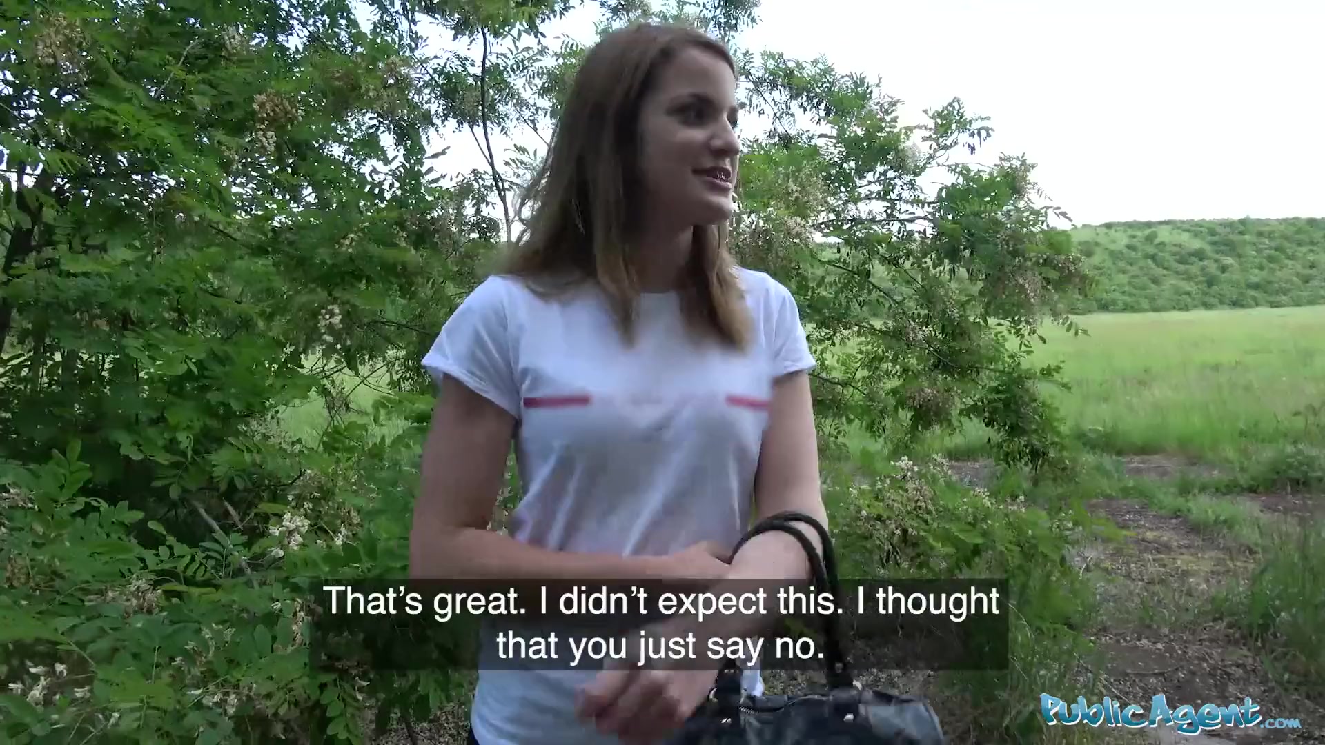 Public Agent Small boobed cutie fucks in woods