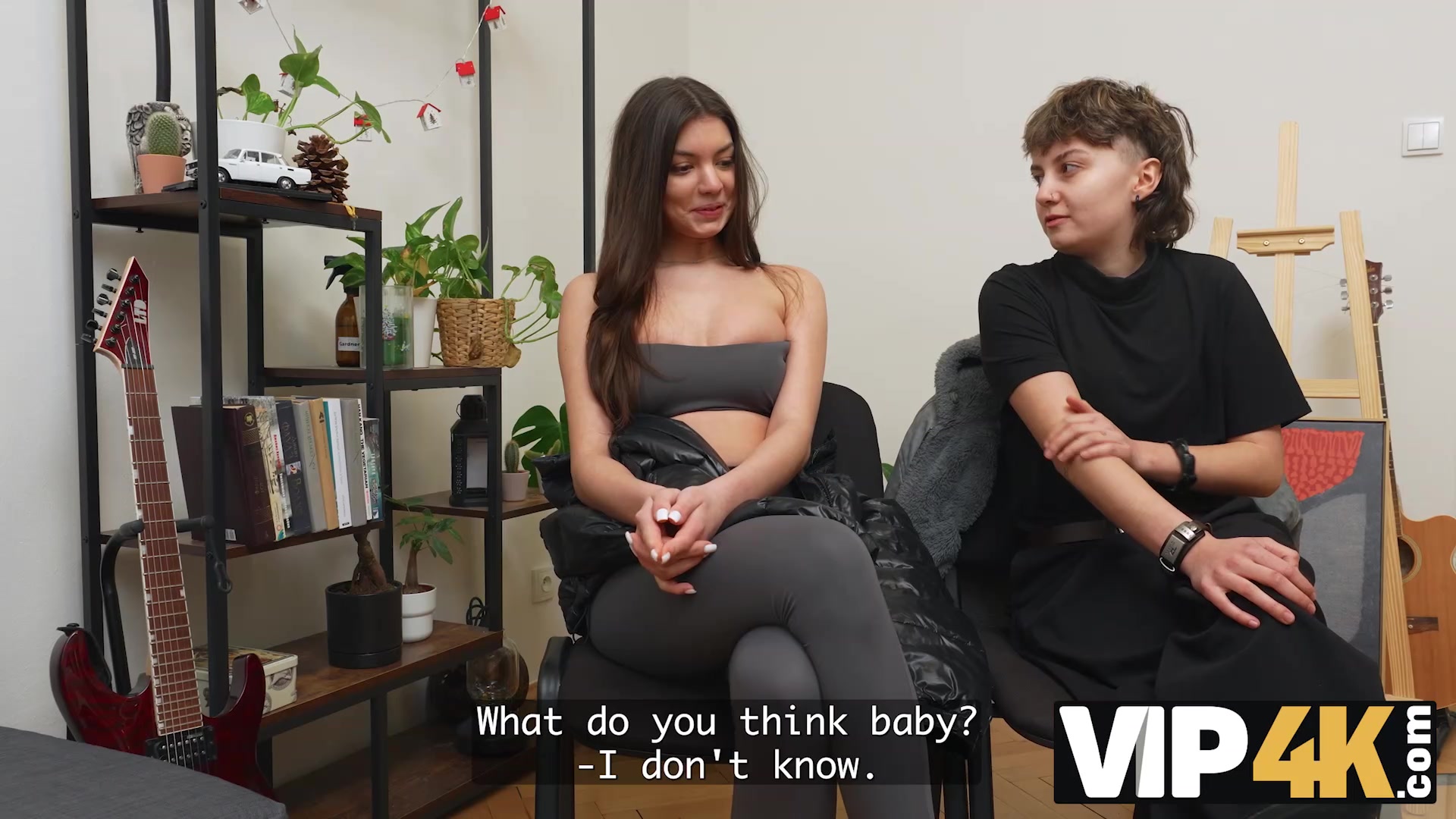 VIP4K. Two beautiful 18 years old girls jumps on the Stranger's face