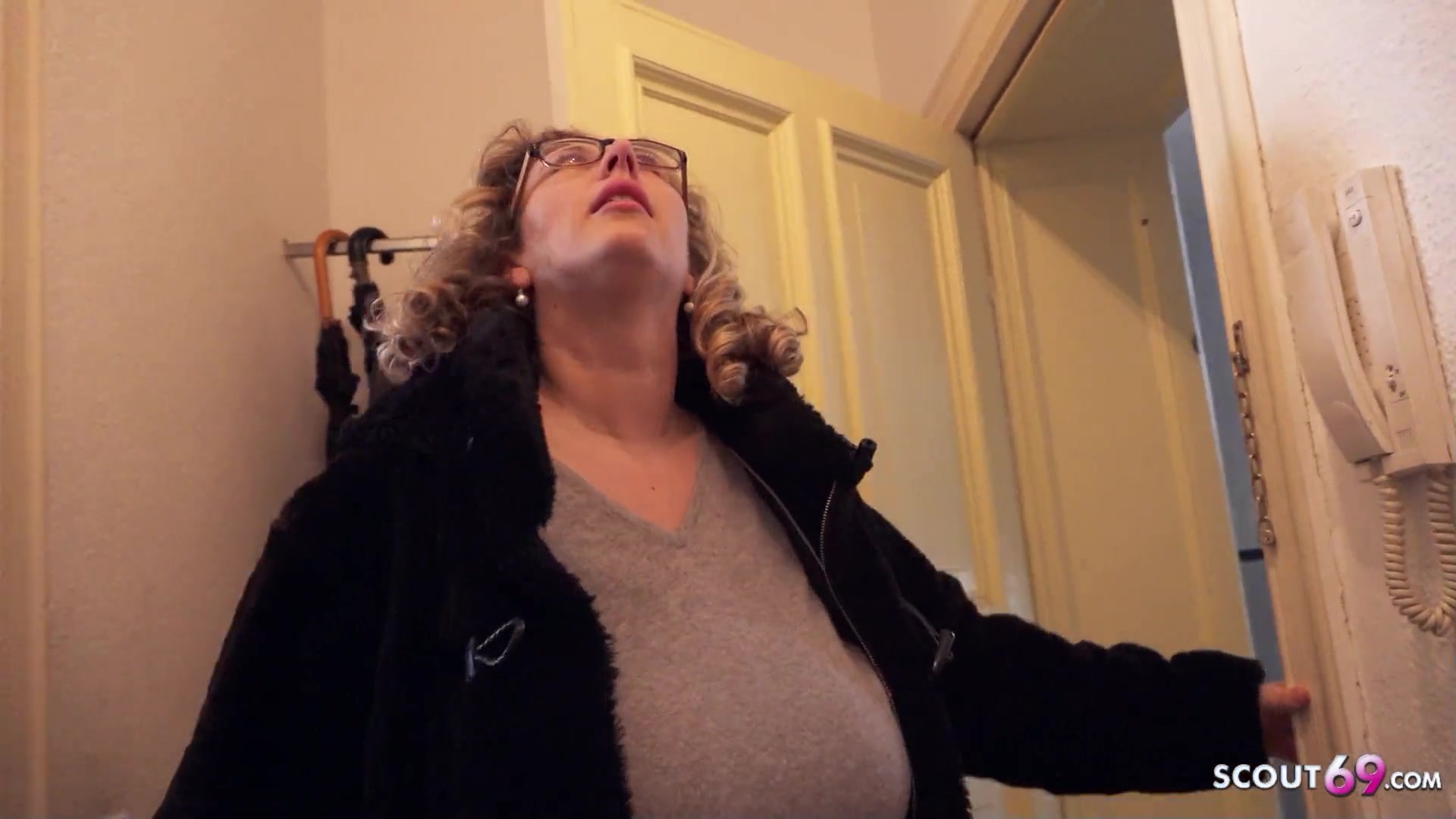 GERMAN SCOUT - Big natural Tits BBW Mature Kathy Deep Pickup for Casting Fuck