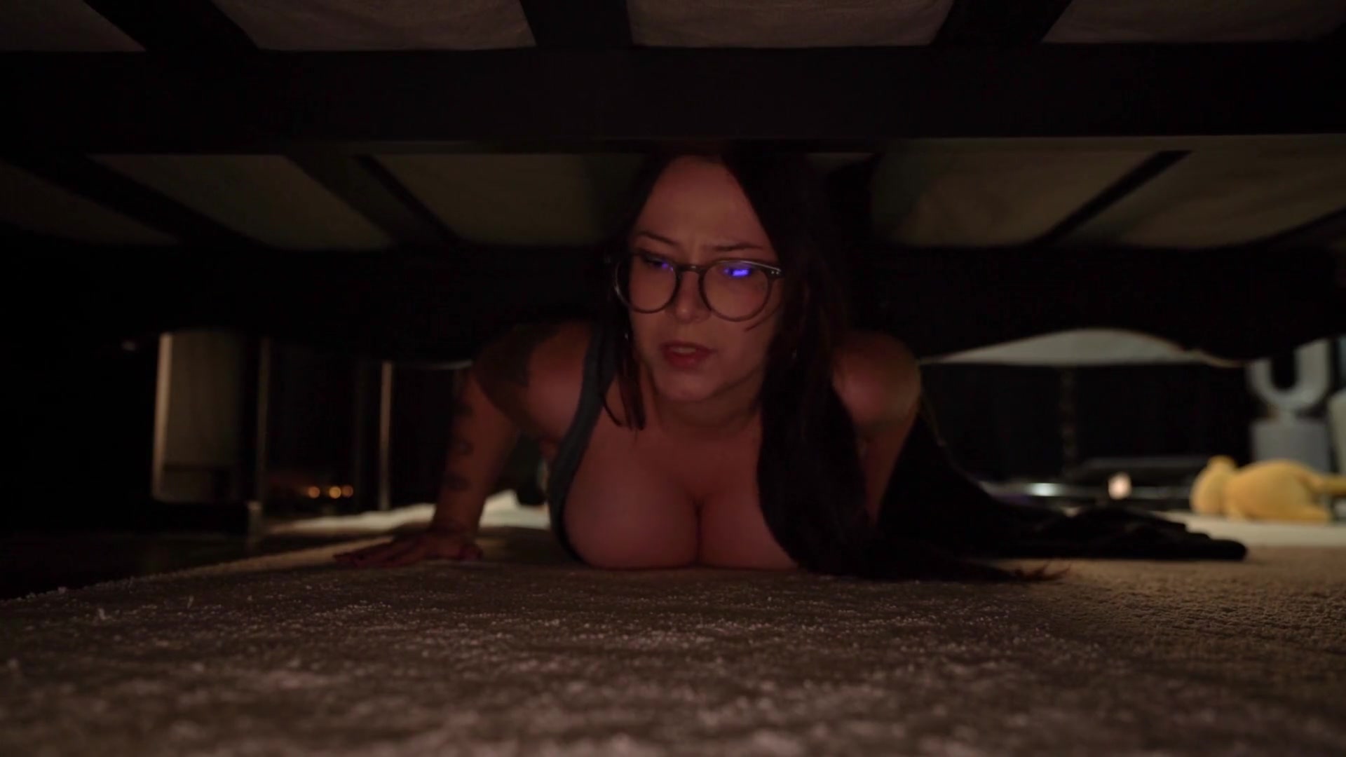 Stuck Under Bed after Workout, what did you put inside me?!