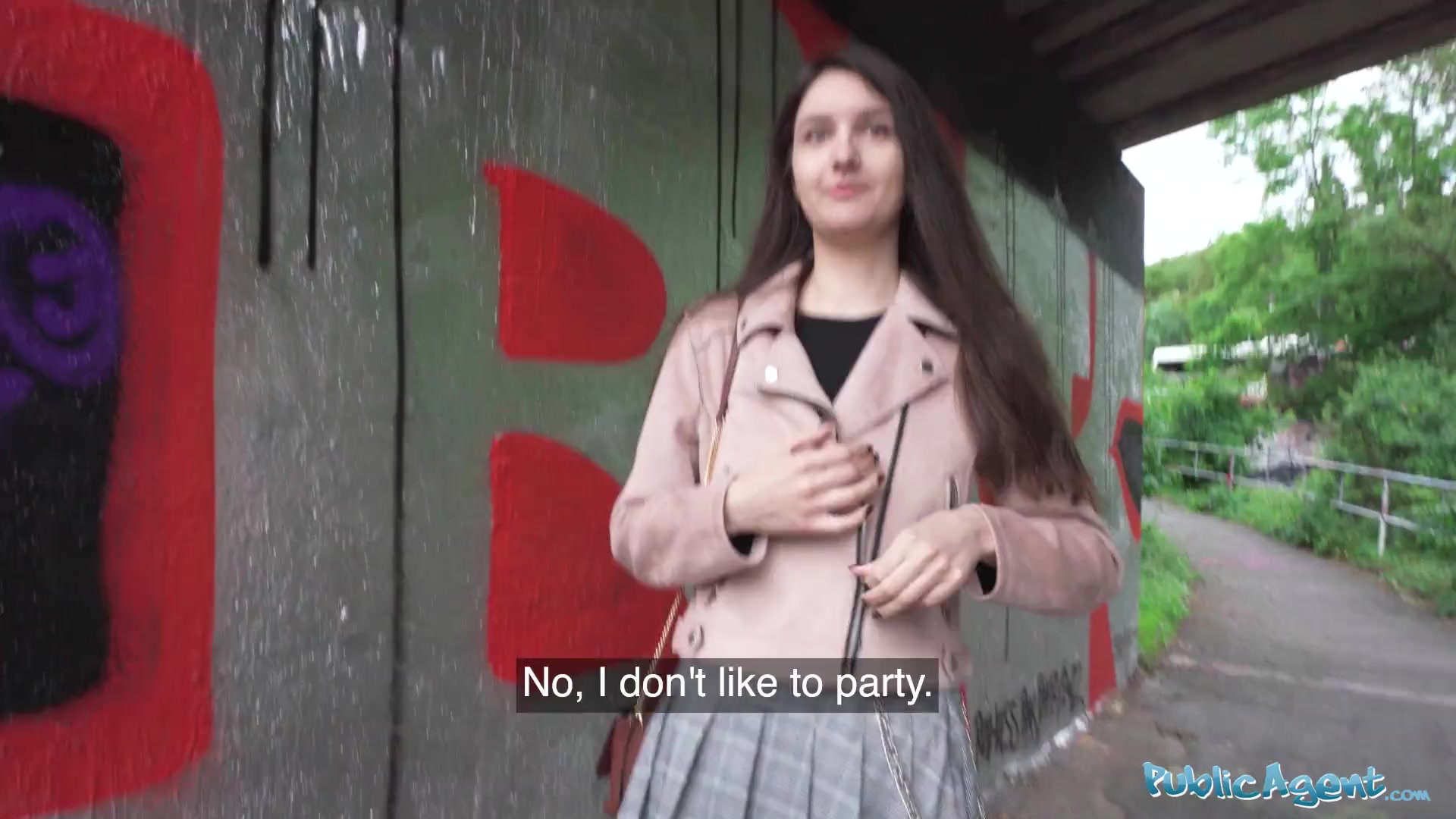 Public Agent - very cute college Teen art student with natural tits studies a big dick outdoors
