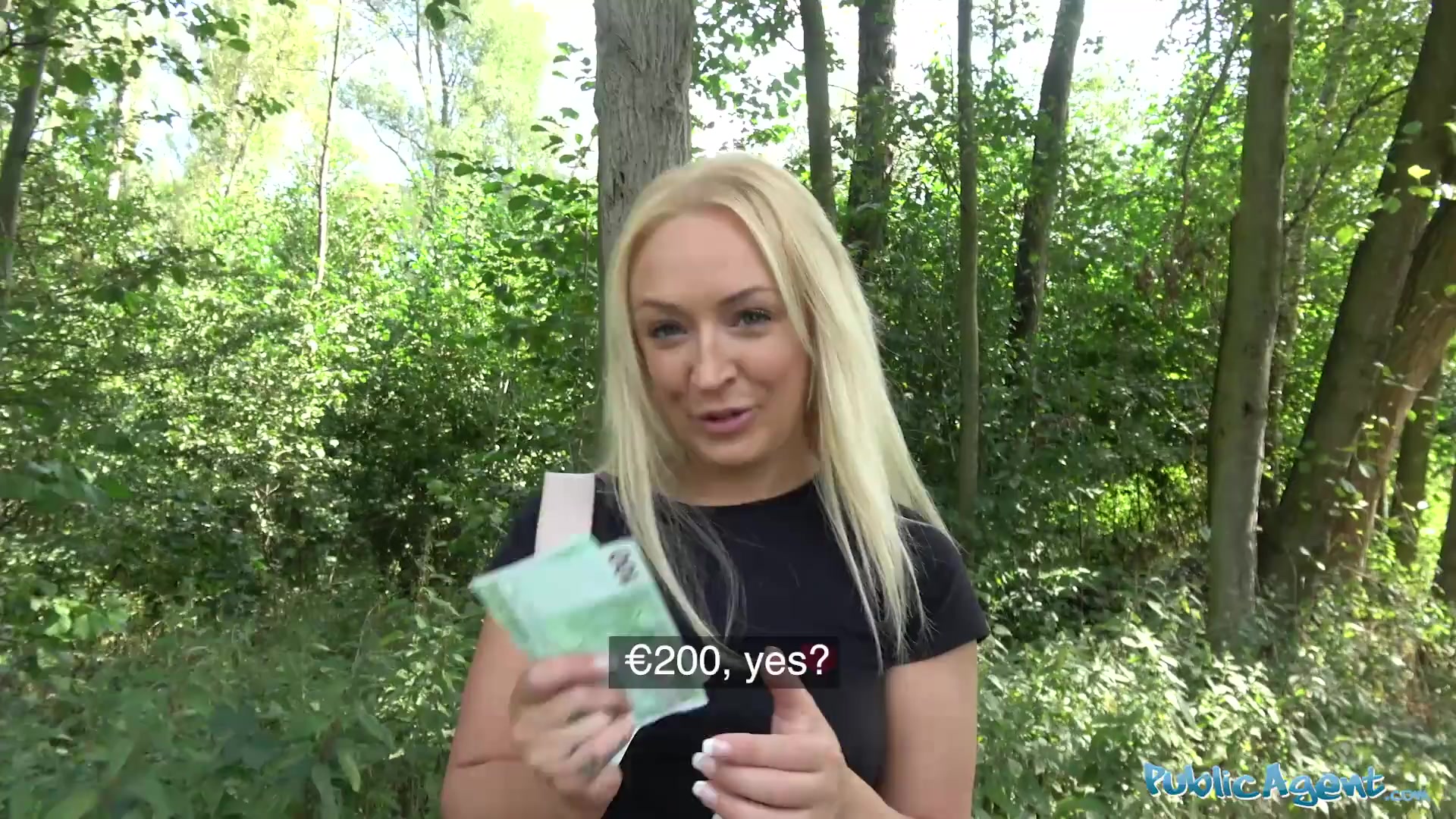 Public Agent British Blonde Amber Deen first time outdoor sex