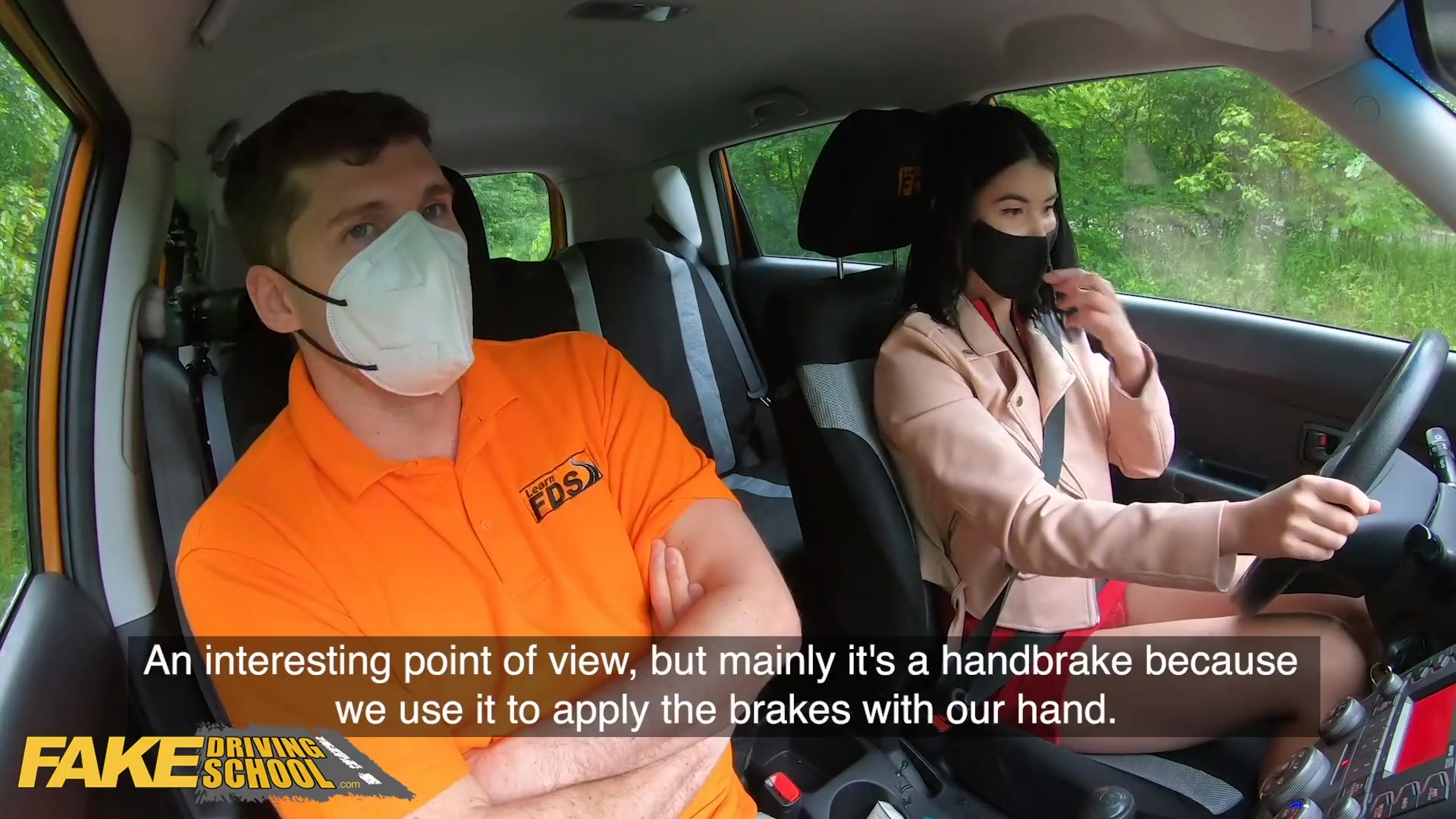 Driving School Lady Dee sucks instructor’s disinfected burning cock