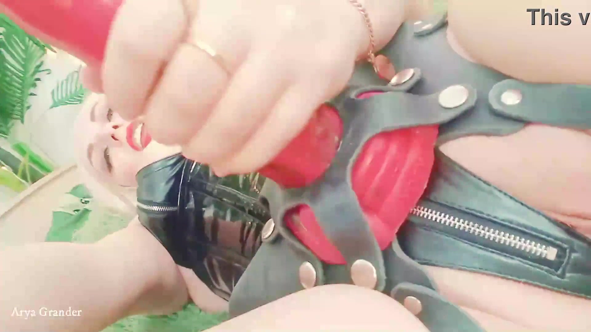 Strapon Fetish BDSM Selfie FemDom POV Video (Arya Grander)