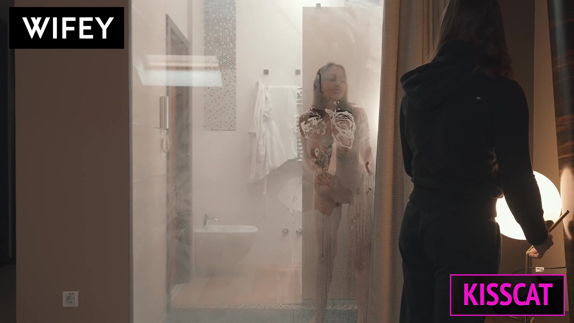 Birthday Gift for Cuck Husband: Hot Wifey Fucks Handyman in Hotel in Front Hubby Holds Hand and Hair
