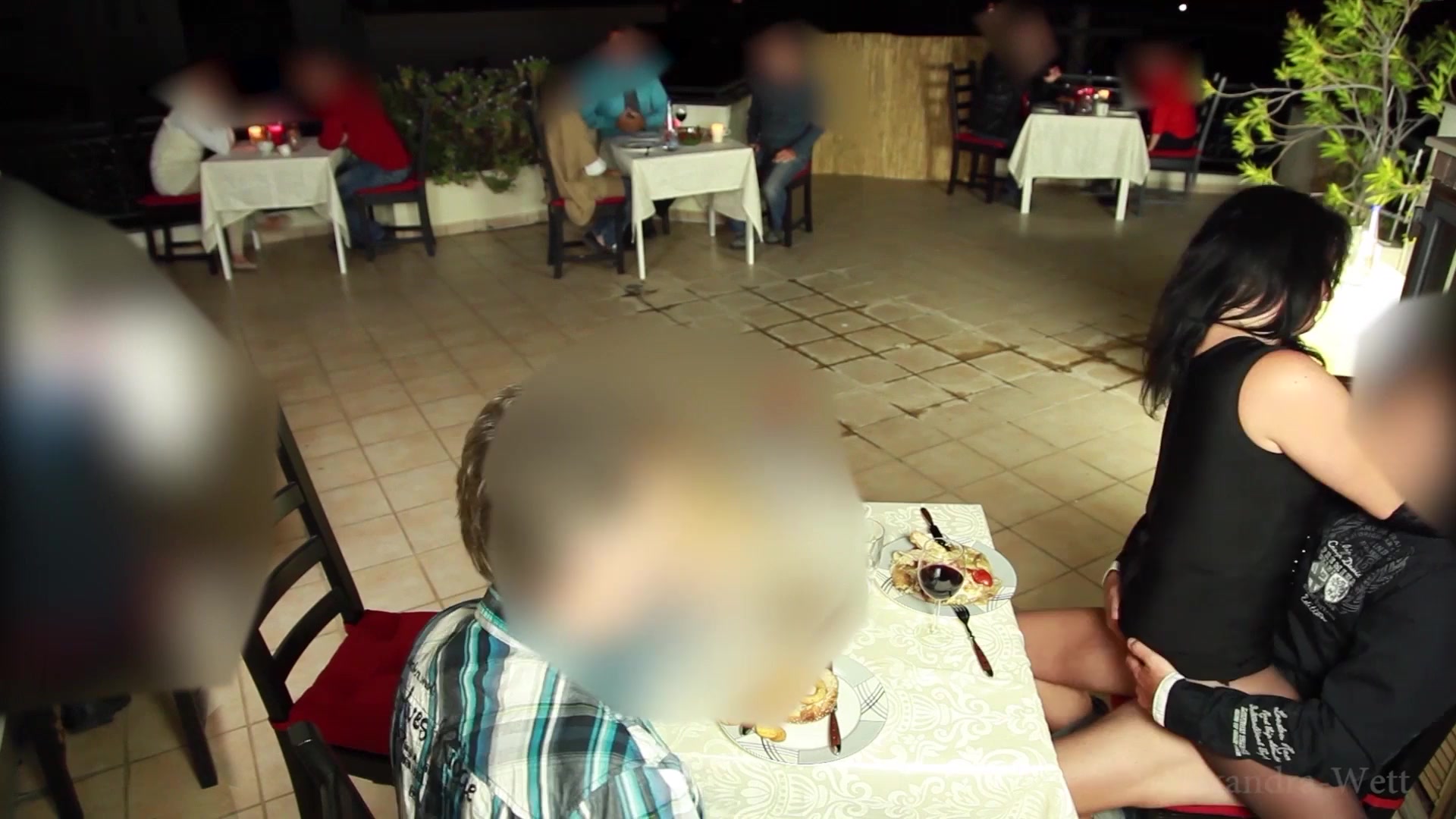 RESTAURANT PUBLIC! Hot licking and fucking orgy in a restaurant